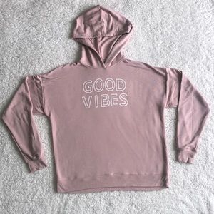 Marled Reunited Clothing Pink Good Vibes Sweatshirt. Medium.